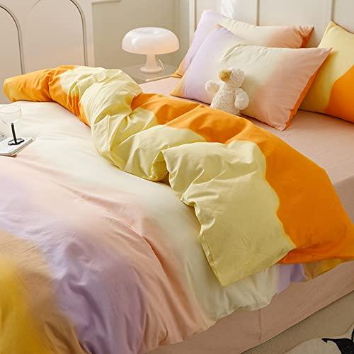 CLOTHKNOW CLOTHKNOW Yellow Orange Queen Comforter Sets 3Pcs Yellow Bedding Comforter Sets Abstract Queen Comforter Soft Yellow Comforter Sets Queen