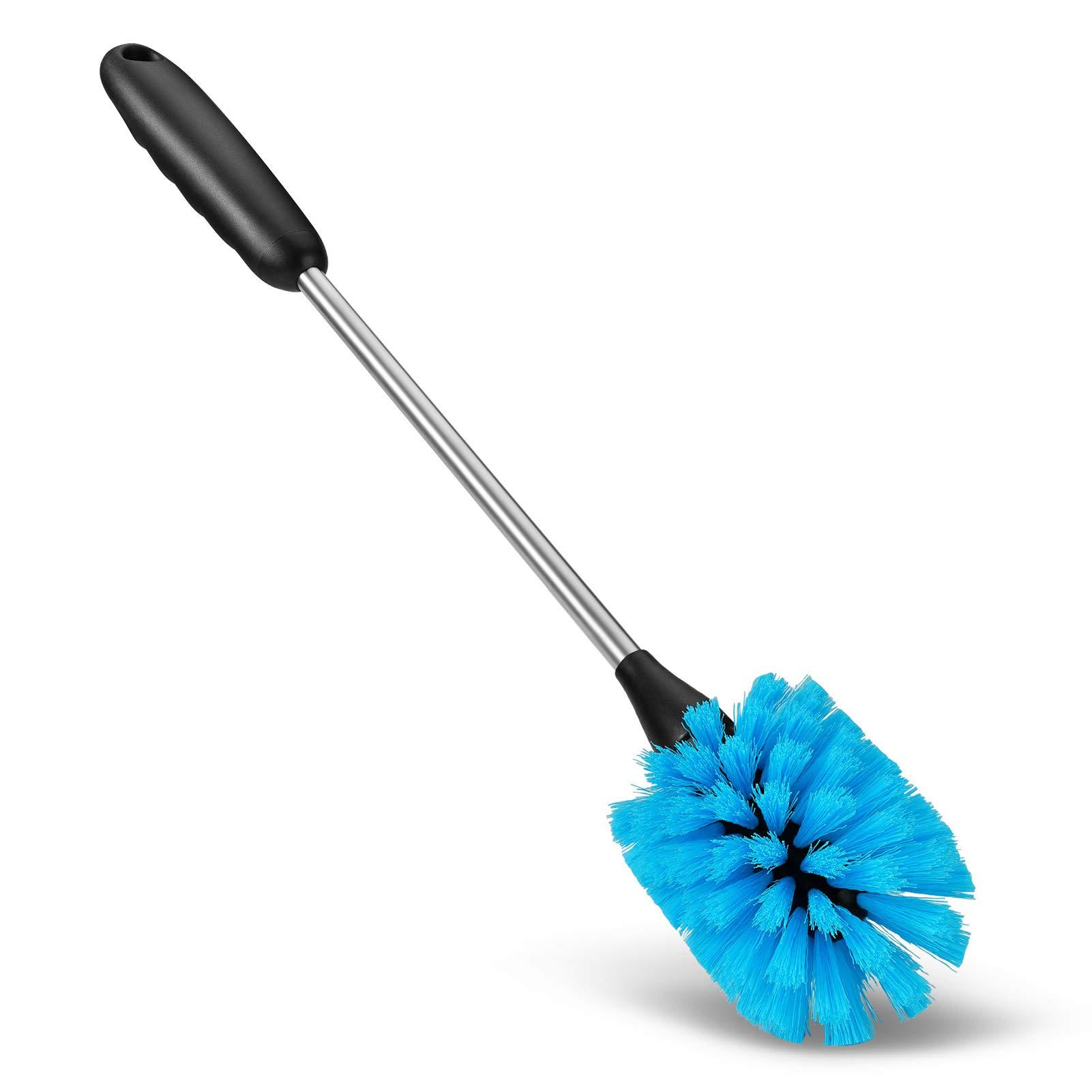 MOSOLAN MOSOLAN Stainless Steel Water Bottle Brush, Long Handle Scrubbing Brush, Built for Cleaning Sports Bottles, Baby Bottles, Cups, Coffee Mugs, Glasswares, Wine Decanters, Flask, 2 Pack, 15 in