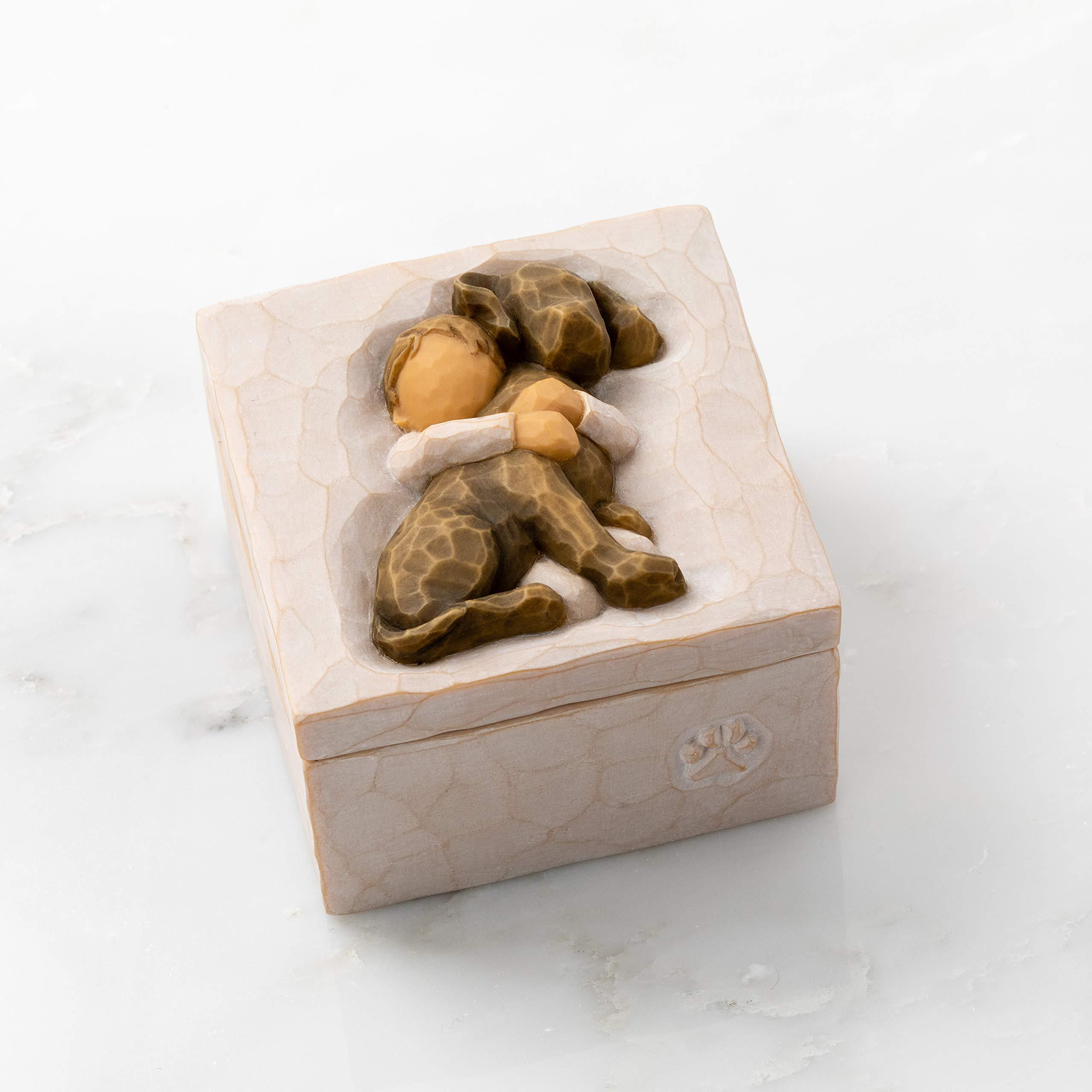 Willow Tree Willow Tree Hug (dark dog), sculpted hand-painted Keepsake Box