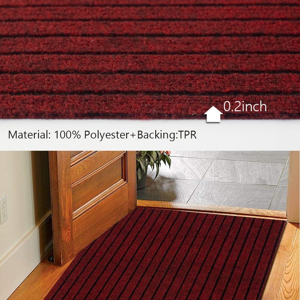 LITA LITA Customized Size 2ft~82ft Runner Rug Indoor Outdoor Rug Utility Carpet Runner, Area Rugs with Non-Slip Rubber Backing for Hallway Kitchen Balcony Garage Stair Laundry, Christmas Red, 3\' x 36\'
