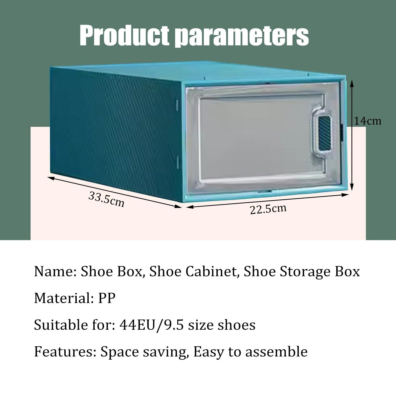 HomeLoft Basics Shoe Boxes Blue Shoe Box Shoe Cabinet Stackable, Plastic Shoe Storage Boxes, Space Saving Shoe Organizer Container For Home Use, Easy Assemble (Color : Blue, Size : 24 pack)