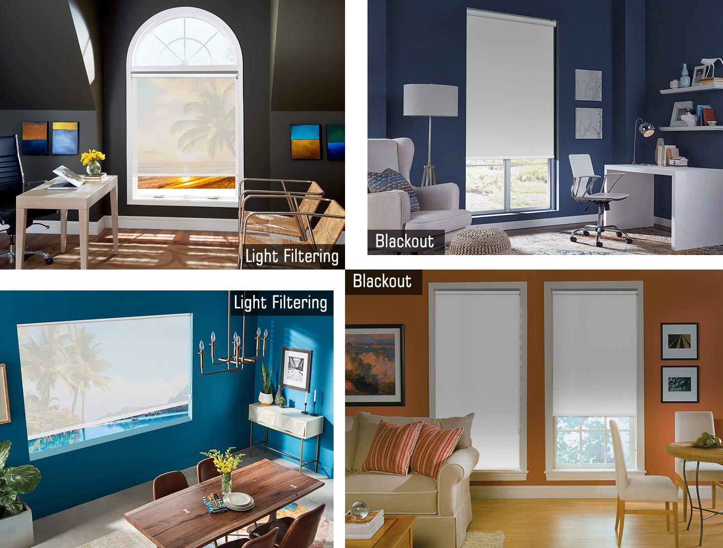 MiLin MiLin 100% Blackout Roller Shades Fast Delivery, Roller Window Blinds and Shades Custom Cut to Size, Room Darkening Waterproof Thermal Insulated for Home & Office - Polar White 39" W x 72" H