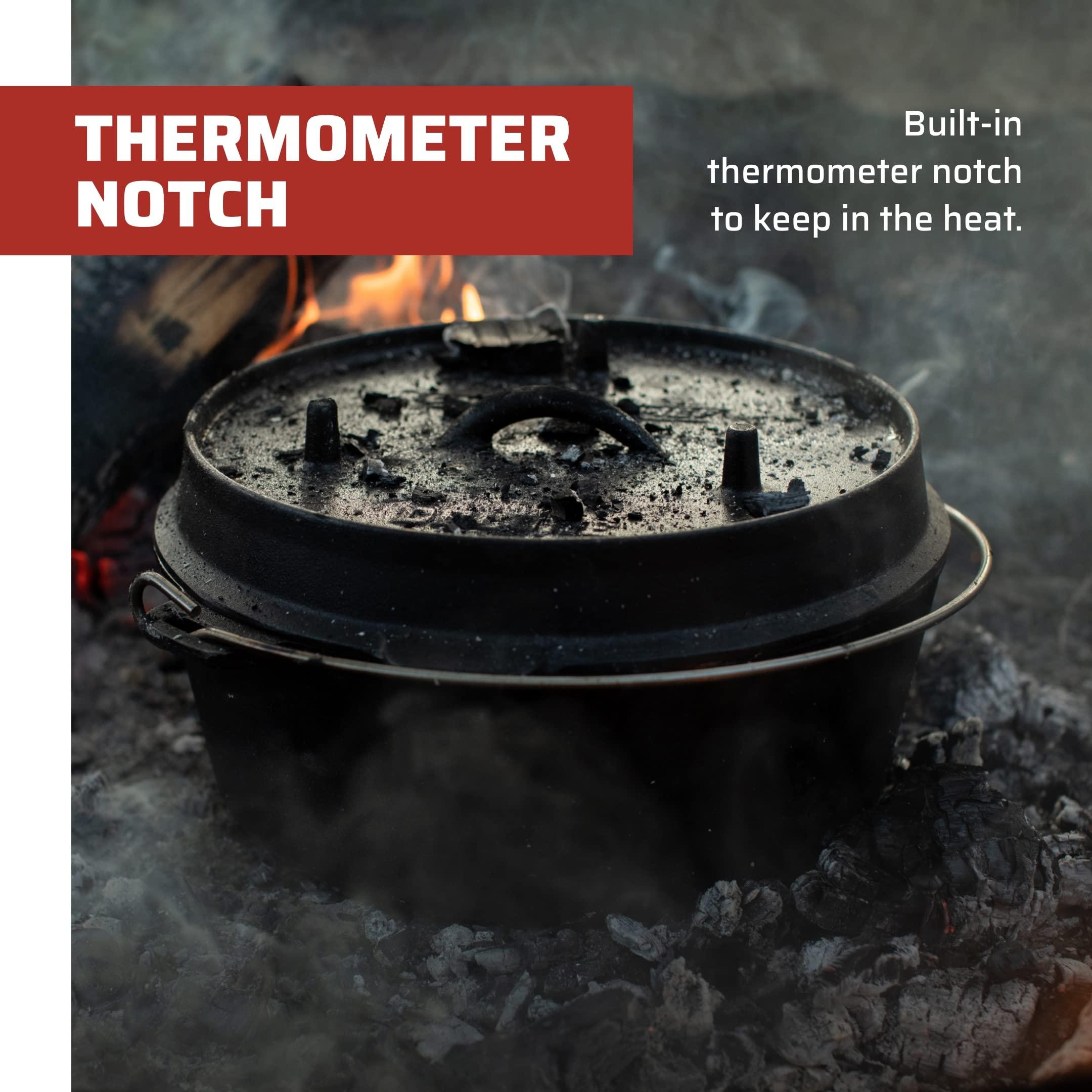 Camp Chef Camp Chef Deluxe 12 Dutch Oven - Cast Iron Dutch Oven with Lid & Lid Lifter for Indoor & Outdoor Cooking - 9 1/3 Quarts