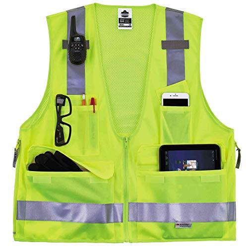 Ergodyne Ergodyne - 21429 GloWear 8250Z ANSI Lime Surveyors Reflective Safety Vest with Back Pocket, 4XL/5XL