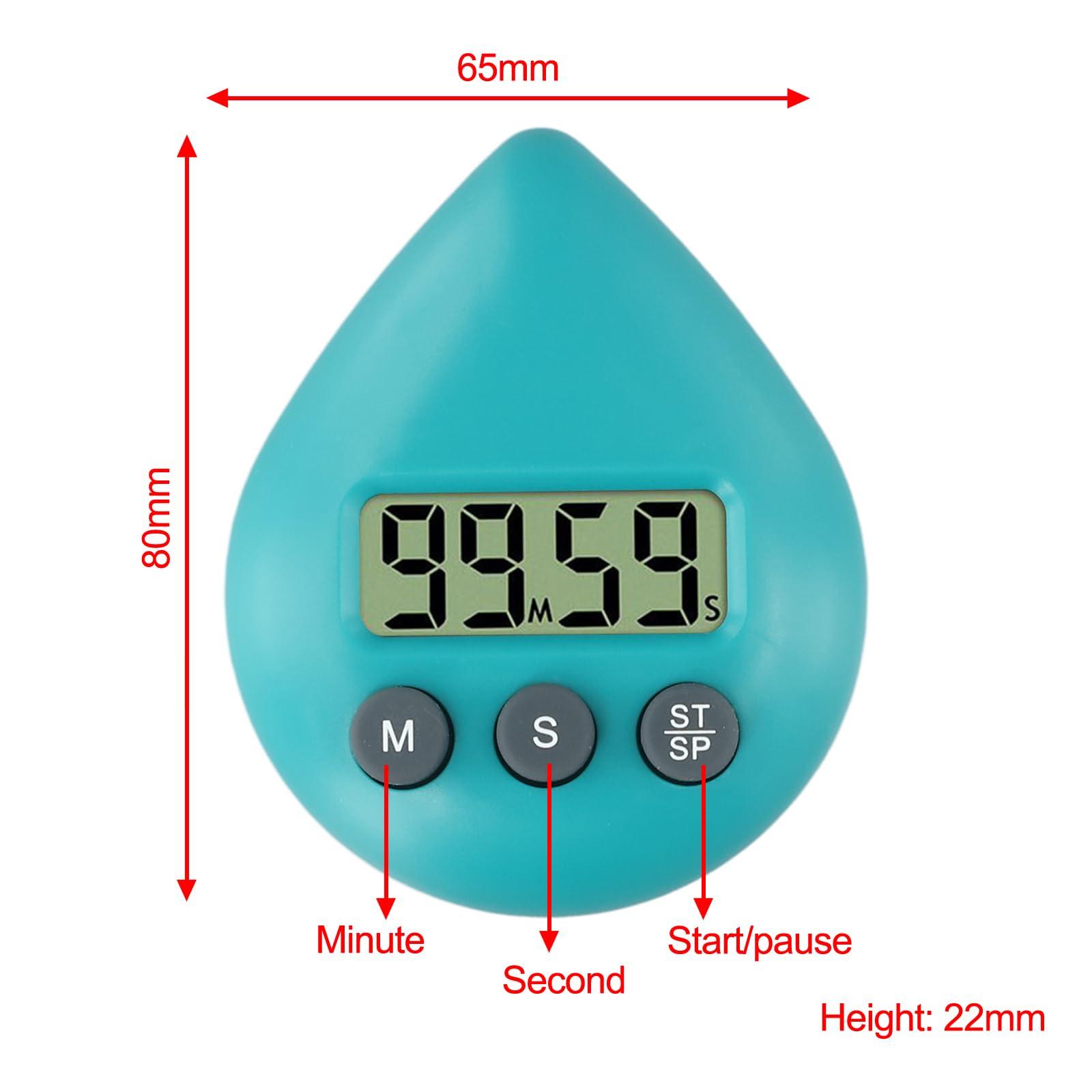 Drhomeam Kitchen Timer With Alarm Suction Cup Green Countdown Shower Timer Waterproof Digital Visual Large LCD Screen Display Loud Alarm For Cooking, Shower, Bathroom(green)