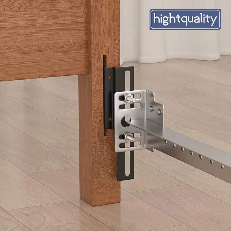 ruiru bro 4pcs 711 Bolt-On to Hook-On Bed Frame Conversion Brackets for Headboard or Footboard,Bed Hook Adapter kit with Hardware, Hook on Bed Rails Brackets(Black)