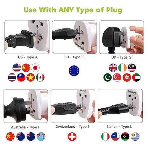 LENCENT LENCENT World to US Plug Adapter, [2 Packs] European EU Europe/UK/Australia/China/Italy to USA American Outlet Power Adaptor Travel Plug Converter