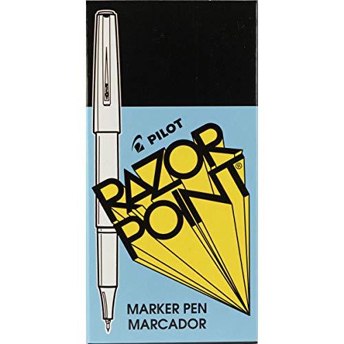 PILOT PILOT Razor Point Fine Line Marker Stick Pens, Ultra-Fine Point (0.3mm) Black Ink, 12-Pack (11001)