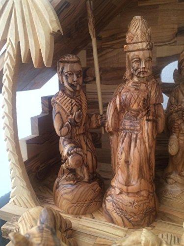 Holy Land Imports Olive Wood Deluxe Nativity Set (12 Pieces Set)