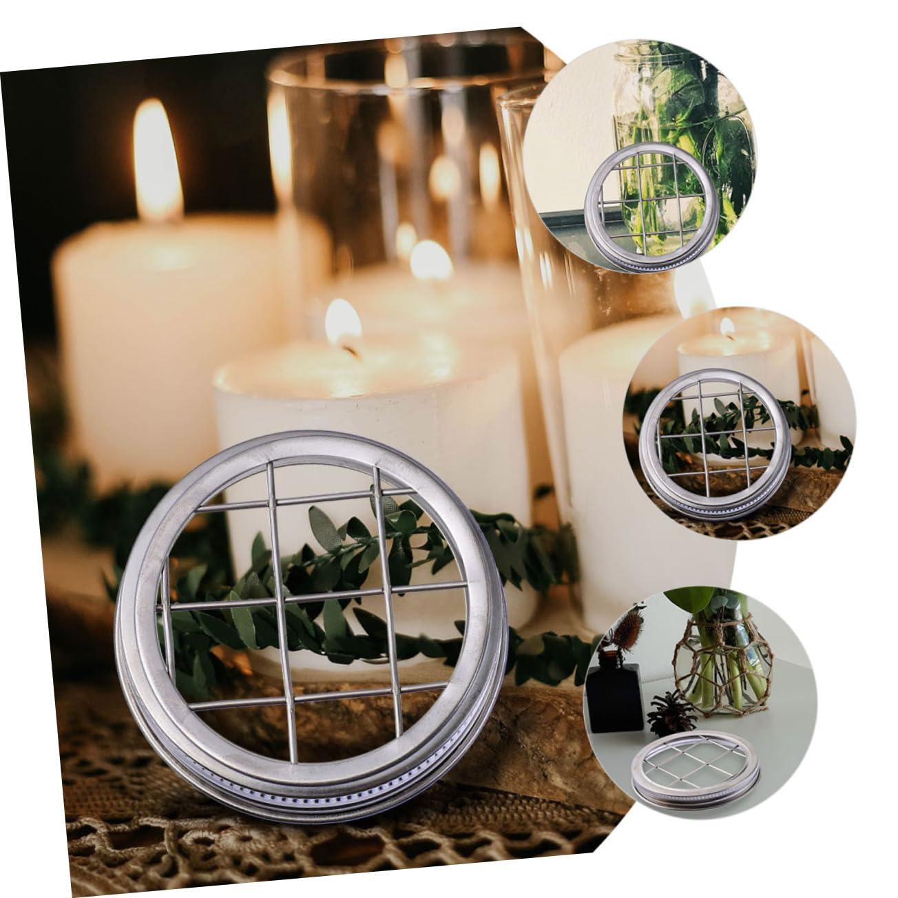 BIUDECO BIUDECO 1 Set of Mason Jar Lids for Sprouting and Flower Arranging Stainless Steel Mesh Covers for Canning Jars Portable Sprouting Lid and Flower Arrangement Cap