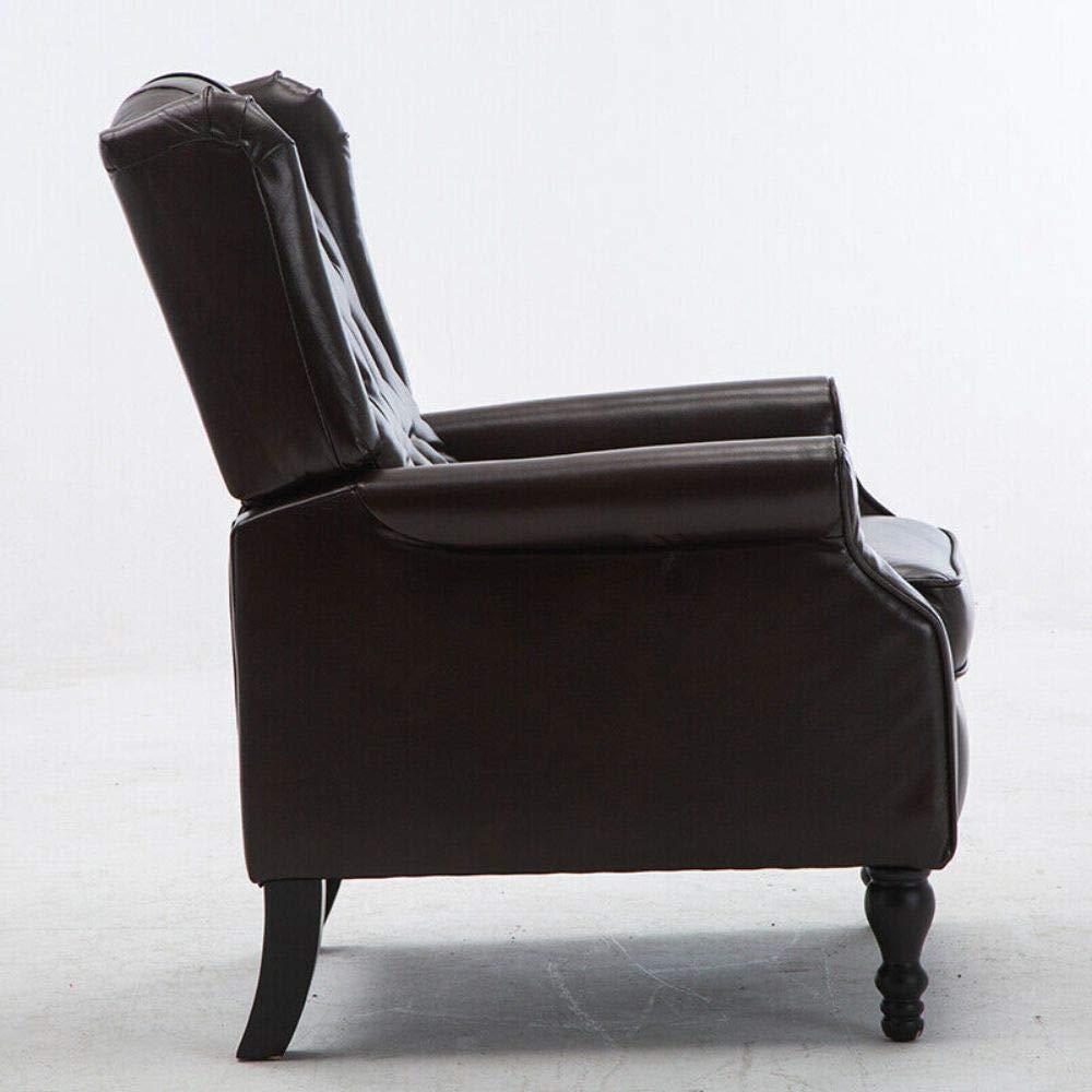 Commercial Breathing Leather Recliner Chair Push Back Padded Seat Roll Arm Sofa Reclining