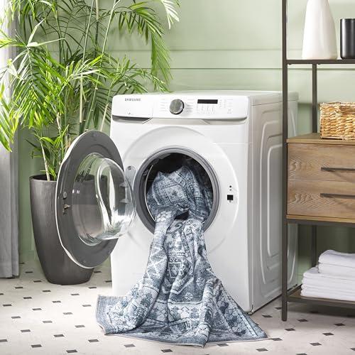 Safavieh SAFAVIEH Arizona Collection Round Rug - 6' Round, Grey Green & Ivory, Traditional Design, Washable & Slip Resistant, Ideal for High Traffic Areas in Living Room, Bedroom & Dining Room (ARZ108F-6R)