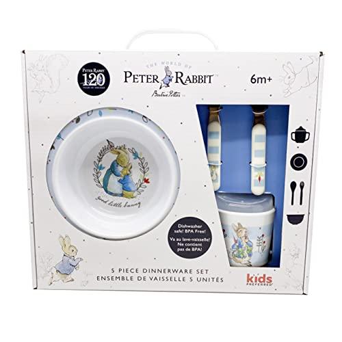 KIDS PREFERRED Beatrix Potter Peter Rabbit 5 Piece Melamine Dinnerware Set