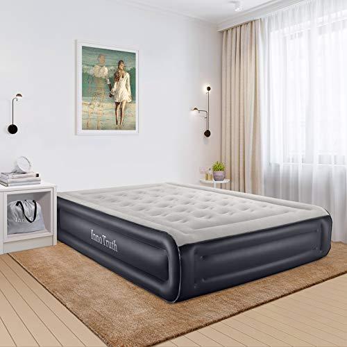 InnoTruth InnoTruth Queen Air Mattress with Built-in Pump, 18in Elevated Inflatable Mattress with Carrying Bag for Home and Camping, Queen Size Blow Up Bed, Black