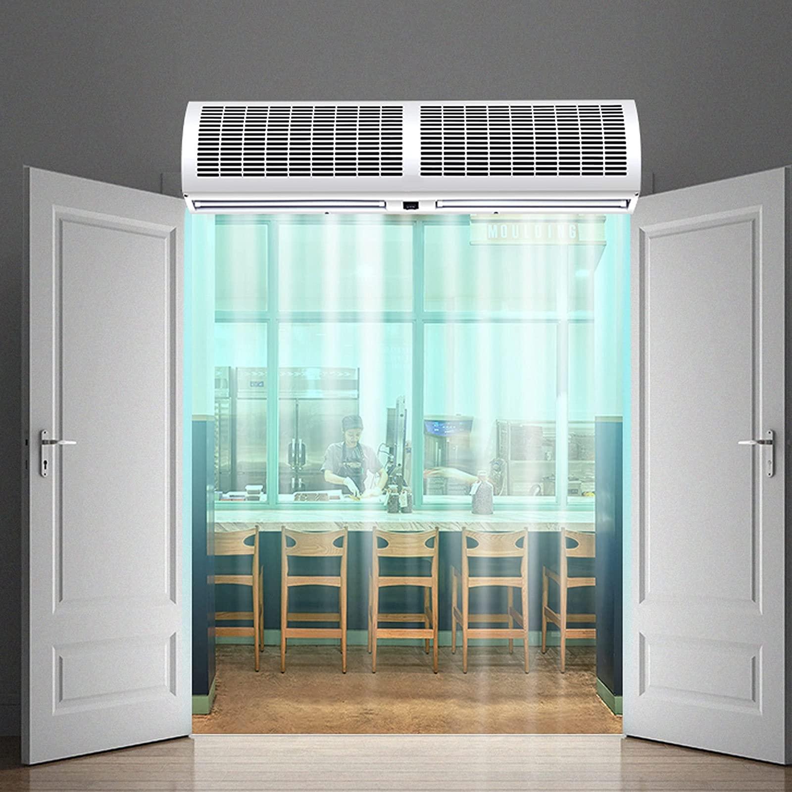 Air Curtain Air Curtain 0.6/0.9/1.0/1.2/1.5/1.8/2.0m Commercial Silent, Hotel Door, Remote Control, Dual Gears, Adjustable Wind Direction and Speed, Dust and Heat Insulation (Size : 601916cm)