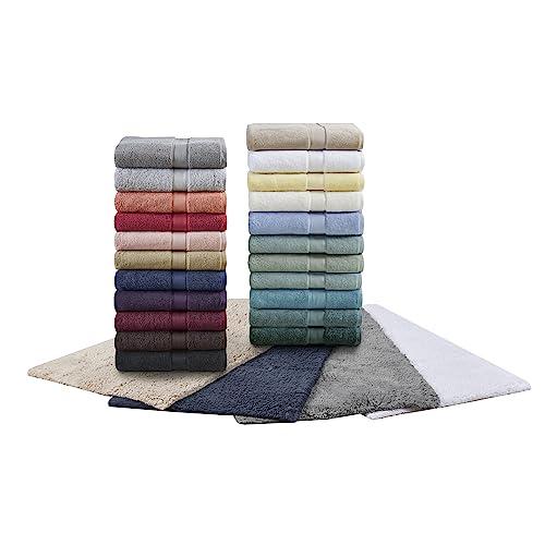 MADISON PARK SIGNATURE 800GSM 100% Cotton Luxury Turkish Bathroom Towels , Highly Absorbent Long Oversized Linen Cotton Bath Towel Set , 8-Piece Include 2 Bath Towels, 2 Hand Towels & 4 Wash Towels , Silver