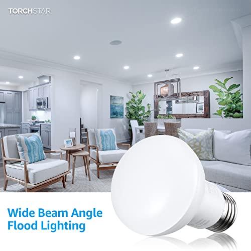 TORCHSTAR TORCHSTAR 8-Pack BR20 LED Bulbs, Indoor Flood Light R20, Dimmable, 7.5W (50W Eqv), UL & Energy Star, 5000K Daylight, E26 Medium Base, Recessed Can Lights, Home Ceiling
