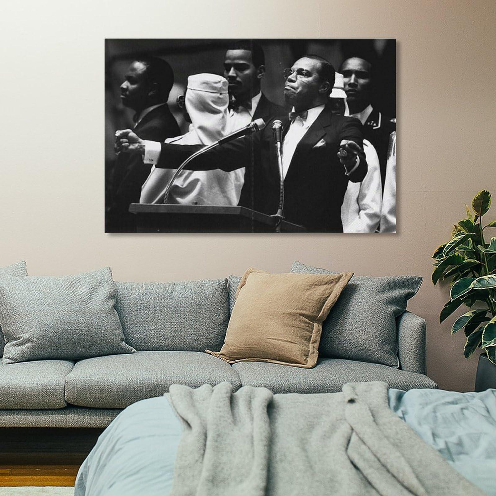 AAHARYA Louis Farrakhan Poster Islamic Religious Leader Portrait Inspirational Quotes Canvas Print Art (5) Canvas Painting Wall Art Poster for Bedroom Living Room Decor 20x30inch(50x75cm) Unframe-style