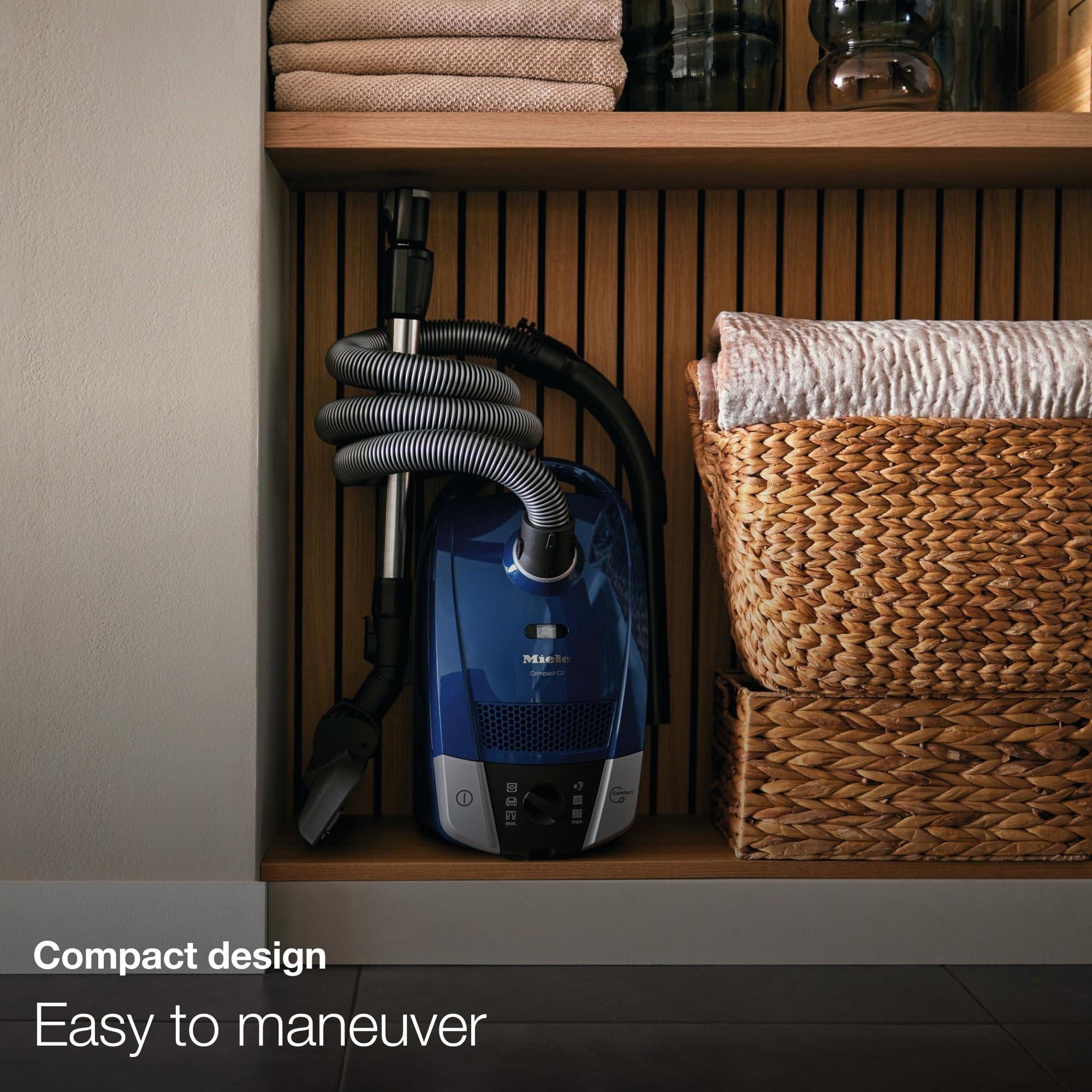 Miele Miele Compact C1 Pure Suction Bagged Canister Vacuum with High Suction Power Designed for Hard Floors and Low-Pile Carpet, in Lotus White