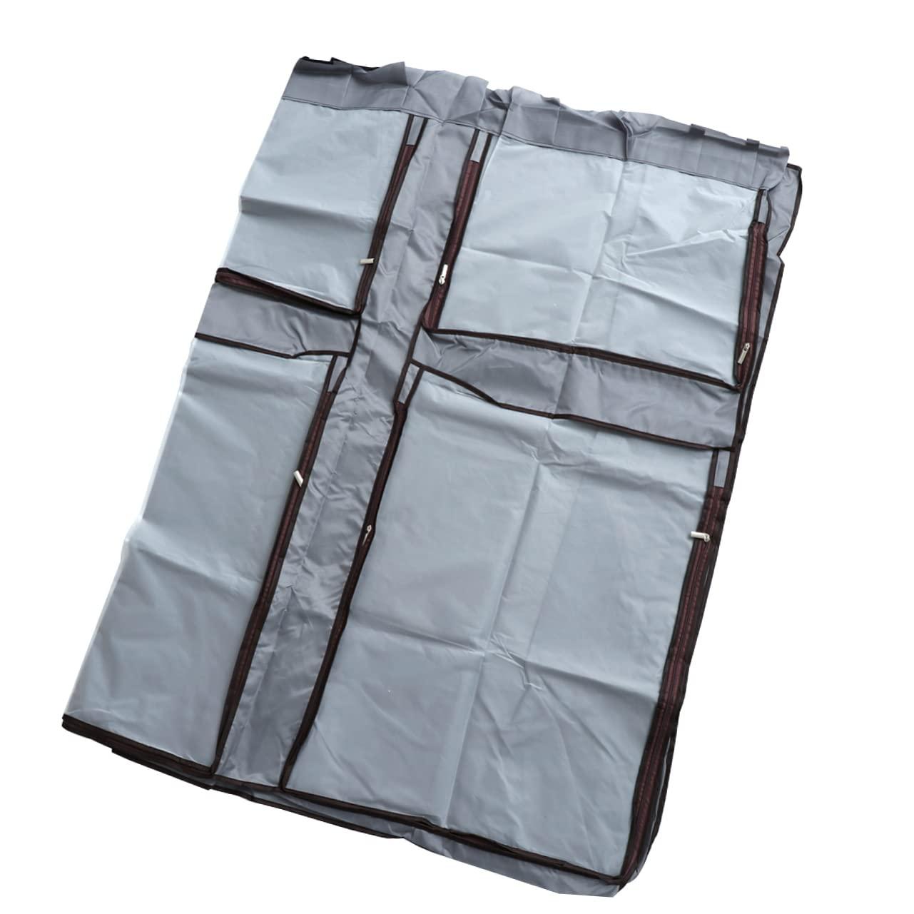 Amosfun Amosfun Cover Clothes Rack Clothes Hanger Cover Wardrobe Cover Hanging Garment Bag Gray/medium Size