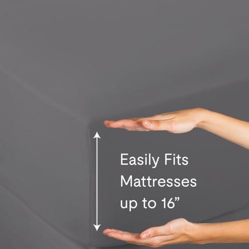 Jennifer Adams Jennifer Adams Lux Collection Sheet Set, 4-Piece Microfiber Sheets & Pillowcases - Ultra-Soft, Breathable and Wrinkle-Resistant for Full Size Bed (Full, Graphite)