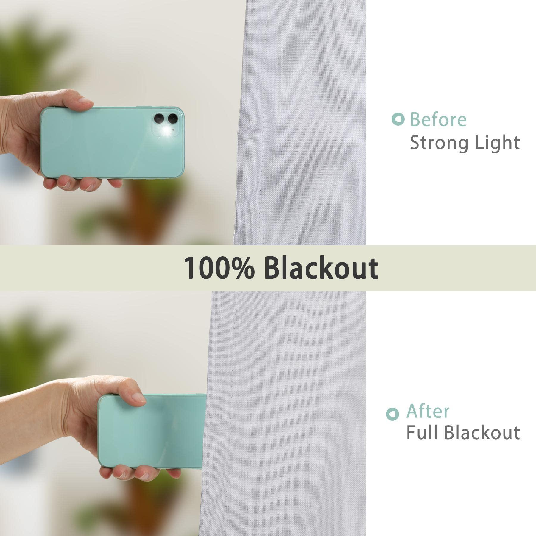 Frelement Frelement 100% Blackout Curtains Linen 120 Inch Wide Curtains Full Light Blocking Noise Reduction Curtains Thermal Insulated Pinch Pleat Curtains for Bedroom, Beige, 120" W x 84" L, 2 Panels