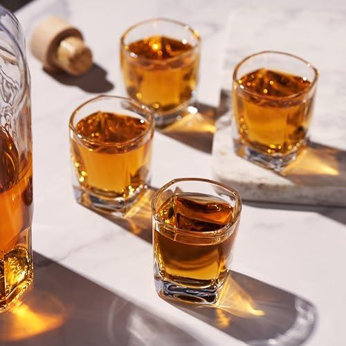 TRUE True Square Shot Glasses, Reusable Shot glasses, Perfect For Whiskey, Vodka, And Tequila, Party Shot Cups, Set Of 4, 1.5 oz.
