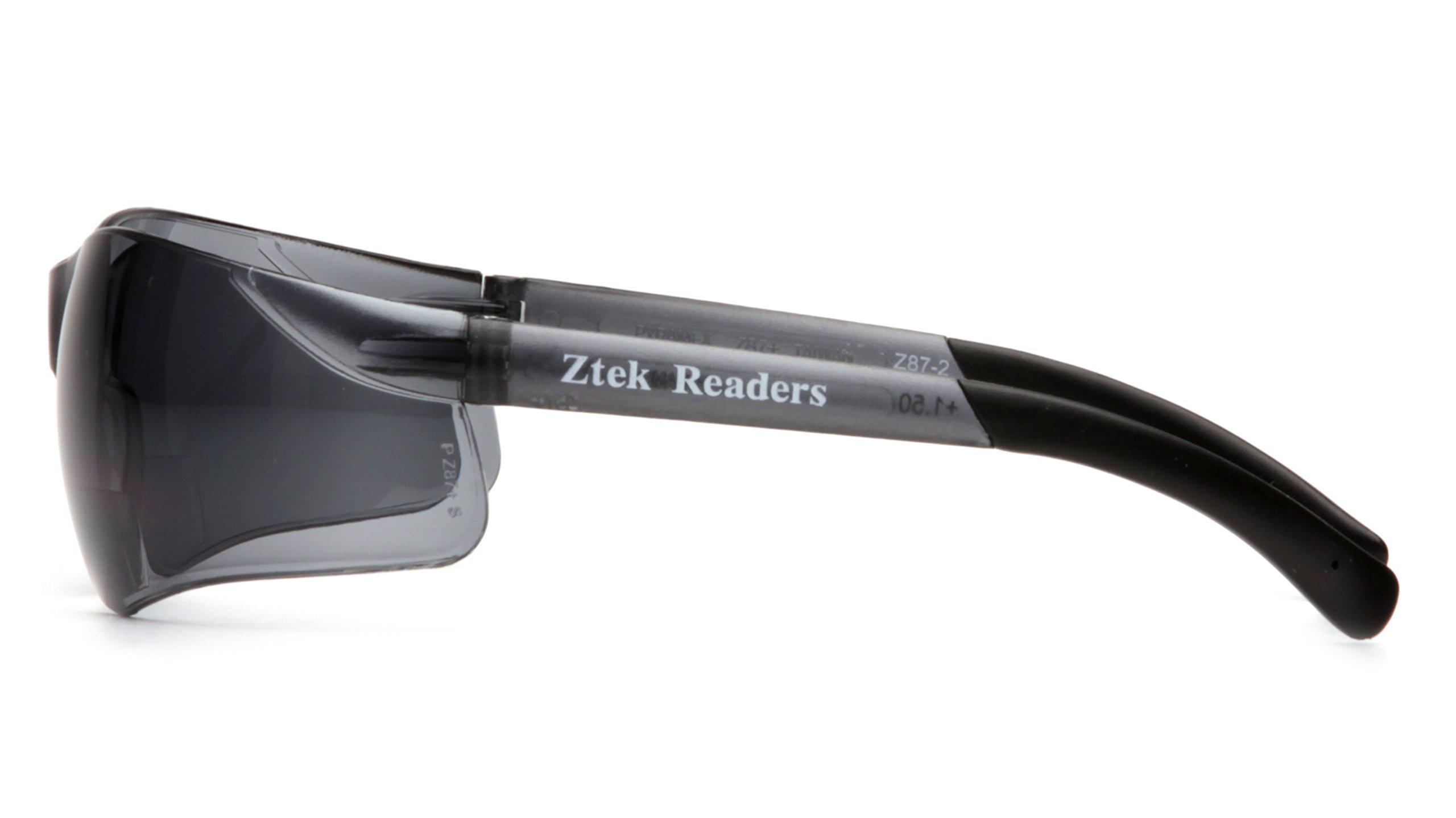 Pyramex Safety Pyramex S2520R15 Ztek Safety Glasses 1.5 Bifocal Reader Gray Lens Gray Frame ANSI Z87+