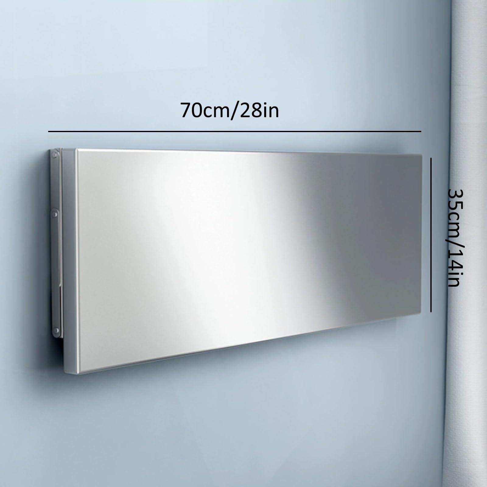 Yidlkecqey Folding Table Wall Mounted Folding Table Wall Mounted Desk,Foldable, Made Stainless Steel, Thickened Folding Bracket,Stainless Steel Wire Drawing Process,304 stainless steel folding table(Size:70*35cm