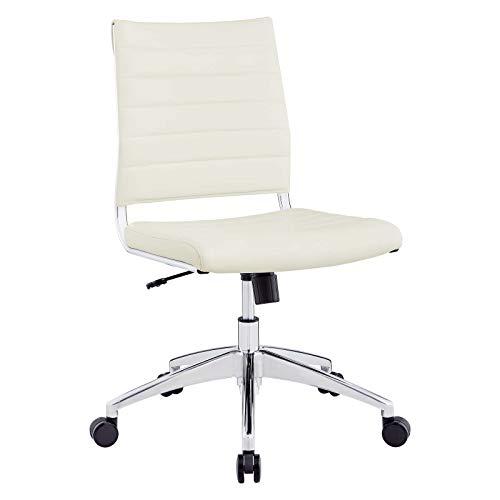 Modway Modway Jive Ribbed Armless Mid Back Swivel Conference Chair In White