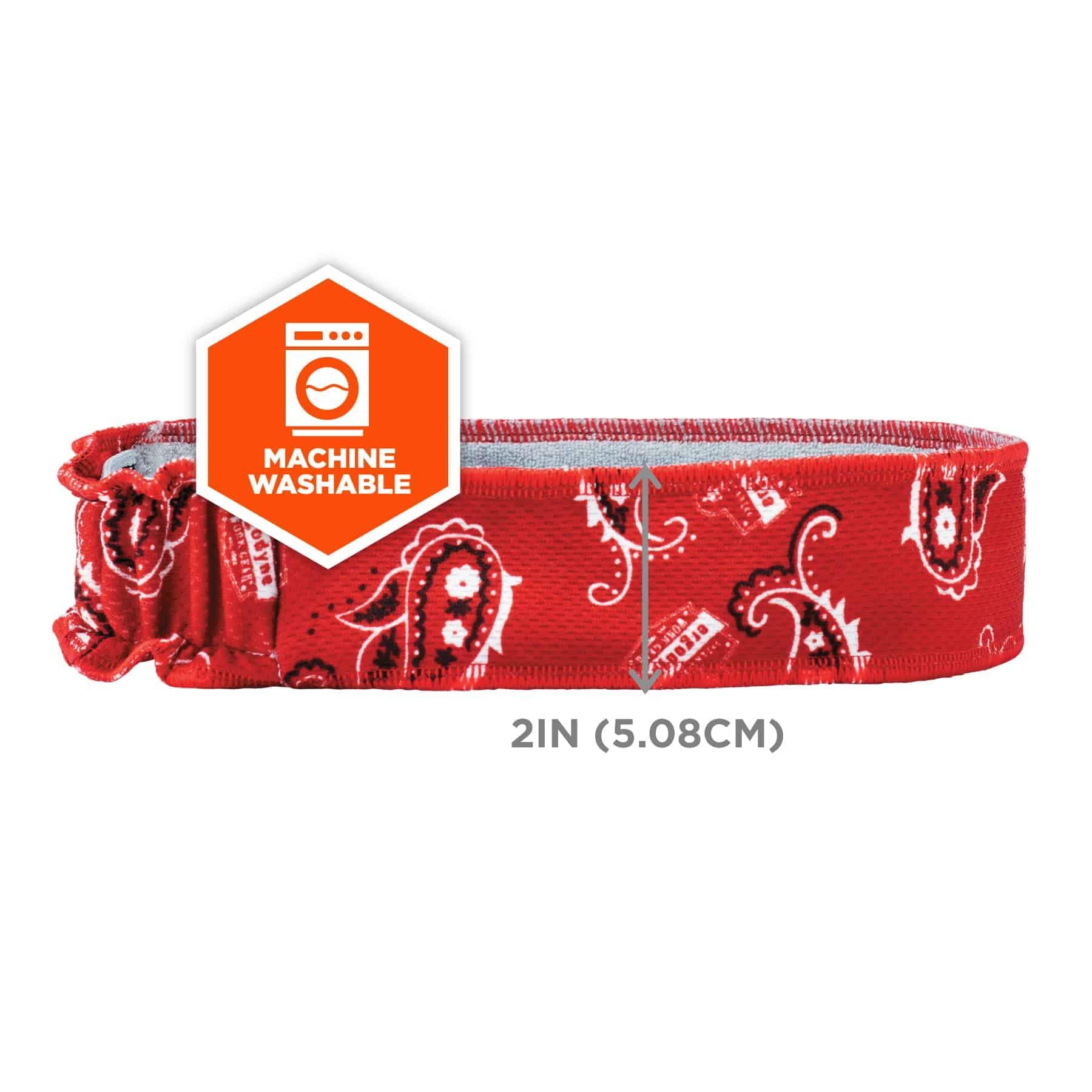 Ergodyne Ergodyne Chill-Its 6605 High-Performance Headband - Terry Cloth Sweatband, Red Western