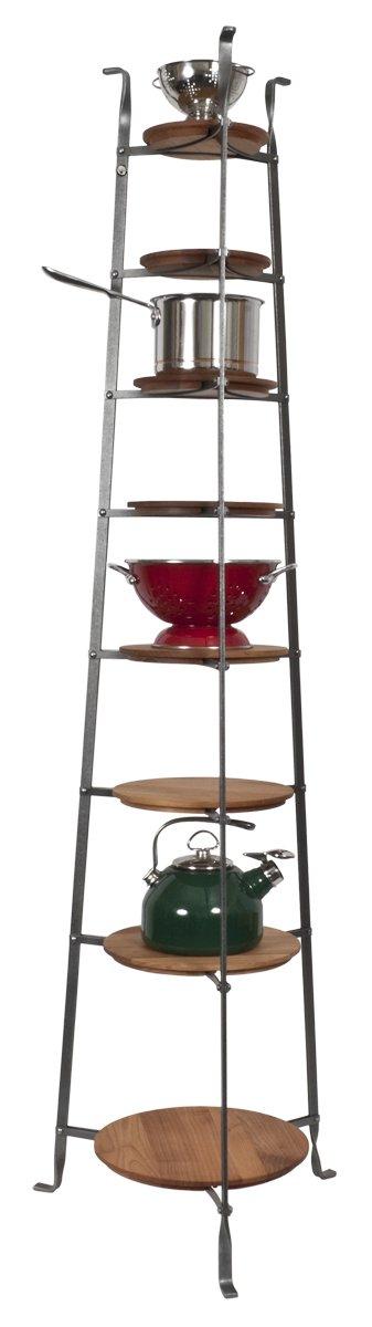 Enclume Enclume 8-Tier Cookware Stand, Free Standing Pot Rack, Hammered Steel ( Unassembled)