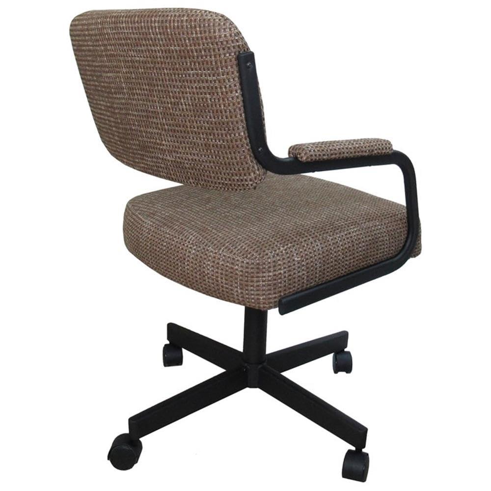Tobias Designs Inc. Tobias Designs Inc. Swivel Metal Caster Dining Chair M-110 - Checkered - Brown