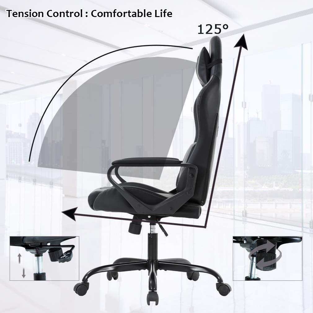 BestOffice PC Gaming Chair Ergonomic Office Chair Cheap Desk Chair Executive Task Computer Chair Back Support Modern Executive Adjustable Arms Rolling Swivel Chair for Women, Men