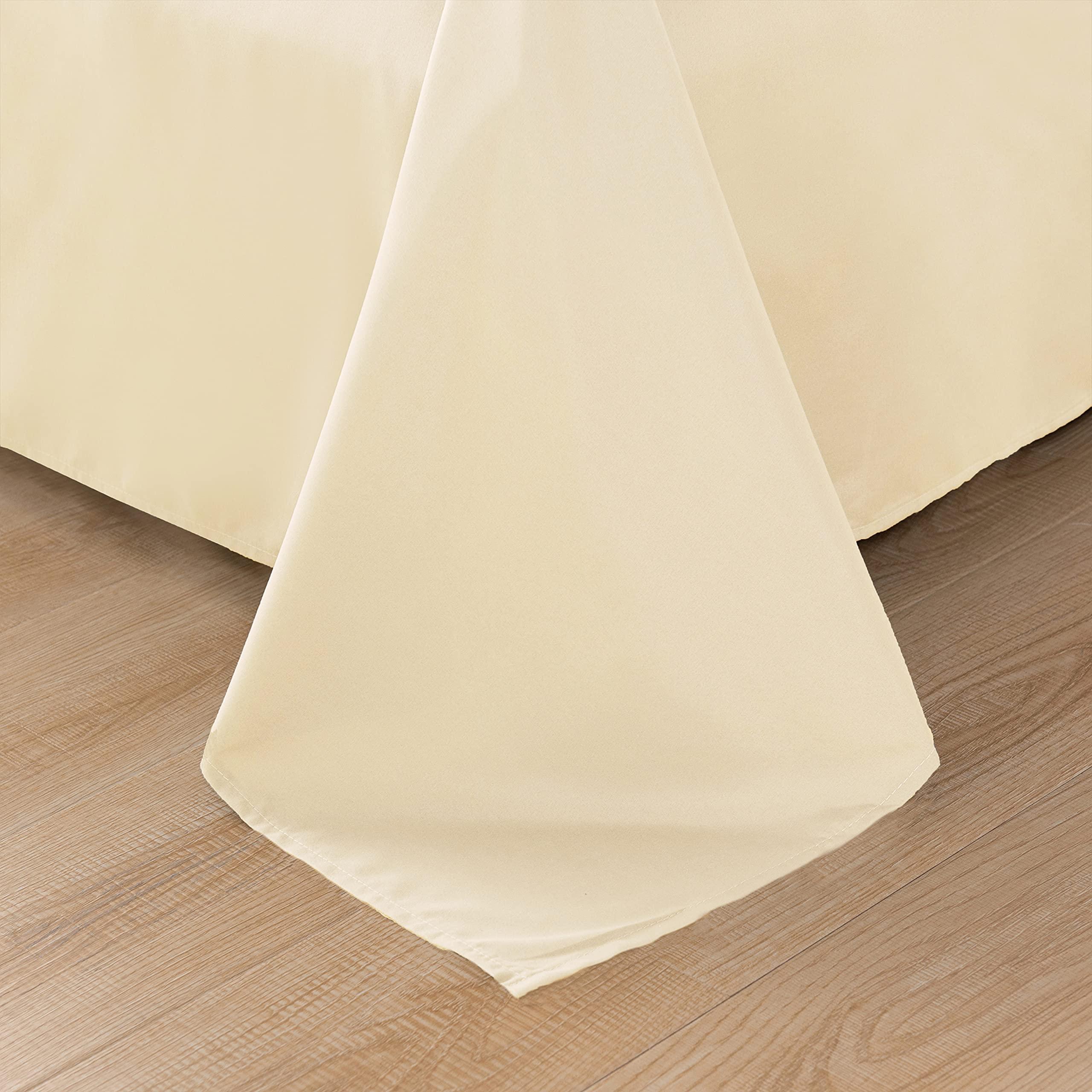 Elegant Comfort Elegant Comfort 2-Pack Luxury Flat Sheet Premium Hotel Quality Wrinkle and Fade Resistant 1500 Thread Count Egyptian Quality 2-Piece Bed Top Sheet, King/California King, Cream