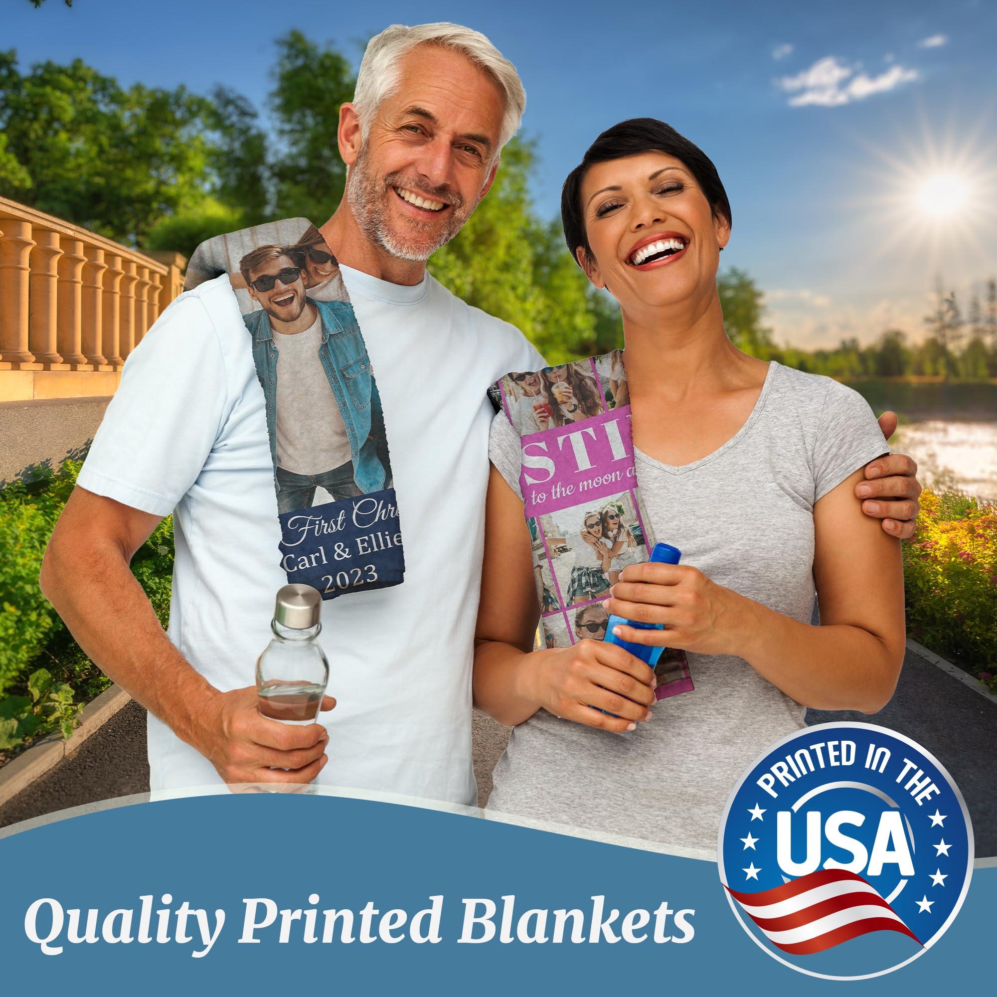 Generic Generic Print Legacy Custom Photo Blanket - Personalized Soft Flannel Throw Blanket - Customizable Picture Blanket for Birthday, Mother\'s Day & More - Printed in USA (Style 12, 60x80)