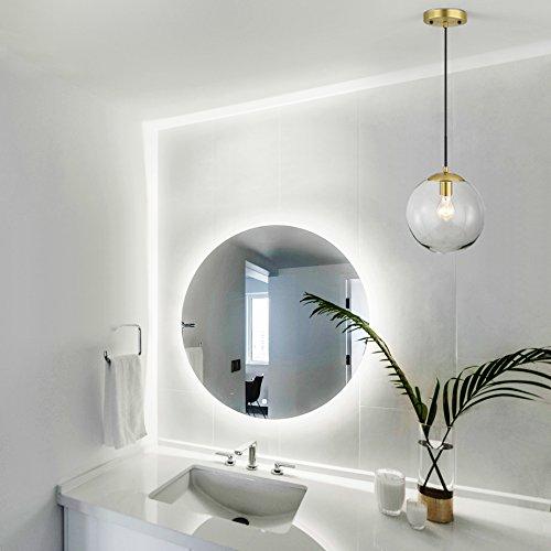 Light Society Light Society Zeno Globe Pendant, Clear Glass with Brass Finish, Contemporary Mid Century Modern Style Lighting Fixture (LS-C175-BRS-CLR)