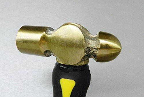 Novel STUBBY BRASS HAMMER ERGONOMIC SHORT HANDLE BALL PEEN MALLET METAL CRAFTS 1 LB (LZ 1.2 FRE)