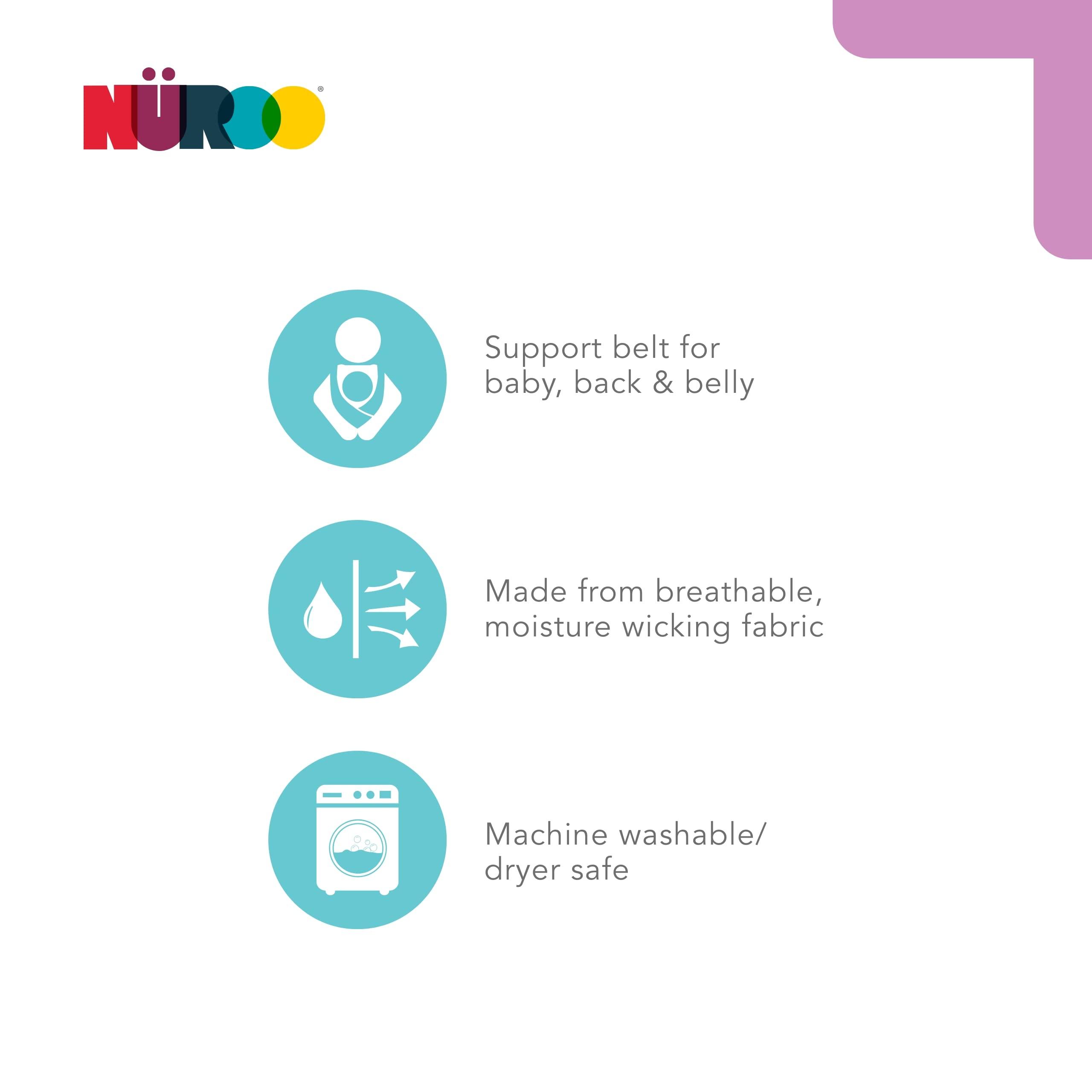 NüRoo Brownmed - NuRoo Pocket - Comfortable Skin-to-Skin Shirt for Mom & Baby - Full-Coverage Baby Wrap Carrier Shirt for Newborns - Breathable Baby-Wearing Wrap Shirt - Medium - Black