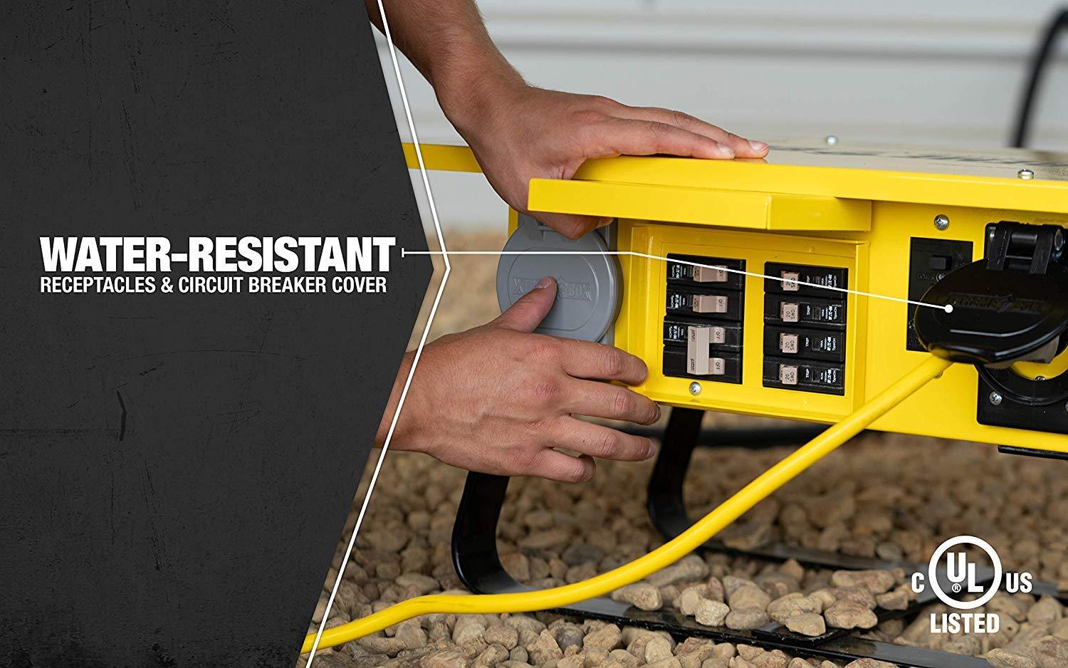 Southwire Southwire X-treme Power Distribution Box, Temporary Power Box, 50-Amp, 125/250V, GFCI 6506UGSX