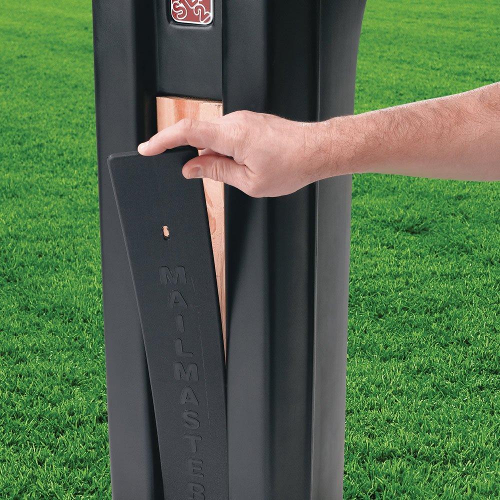 Step2 Step2 MailMaster Plus Mailbox & Post, Weather Resistant, Large Outdoor Mailboxes, Made of Durable Plastic, Easy to Install, Flag Included, Black