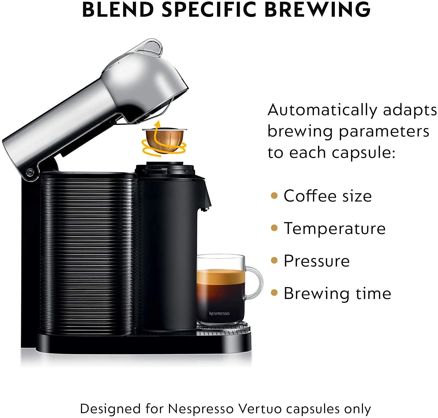 Nespresso Nespresso Vertuo Coffee and Espresso Maker by Breville, Chrome