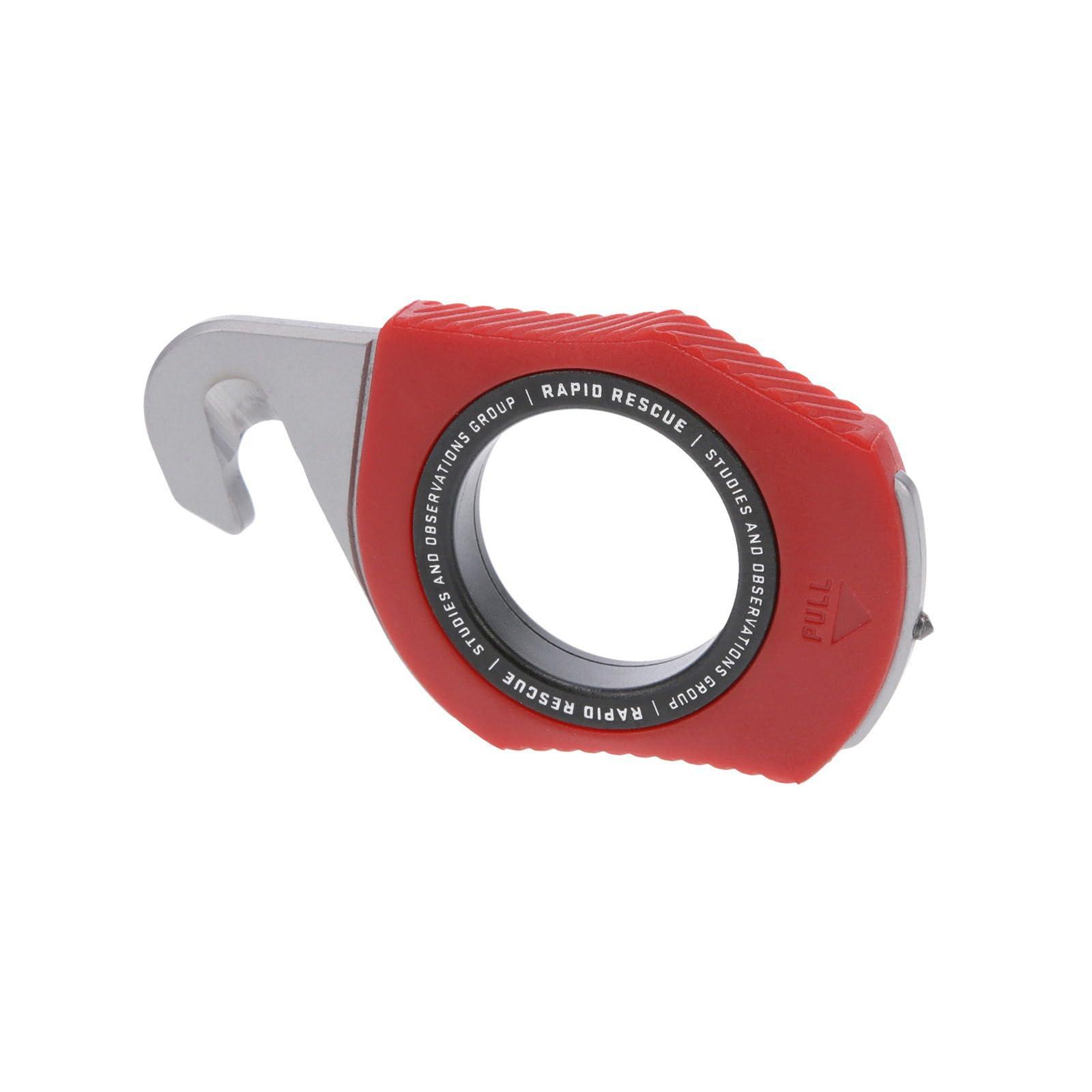 SOG SOG Rapid Rescue Multi-Tool | Stainless Steel Seatbelt Cutter, GRN Handle, Aluminum Pull-Ring, Quick to Deploy from The Sheath, Rescue Red