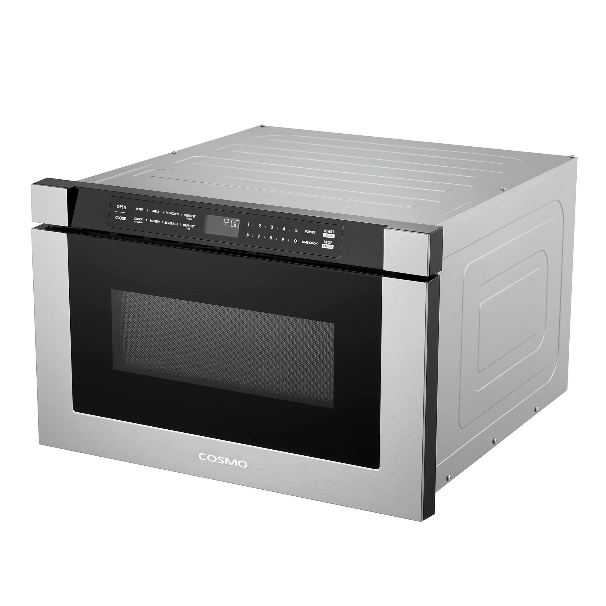 COSMO COSMO COS-12MWDSS-NH 24 in. Built-in Microwave Drawer with Automatic Presets, Touch Controls, Defrosting Rack and 1.2 cu. ft. Capacity in Stainless Steel