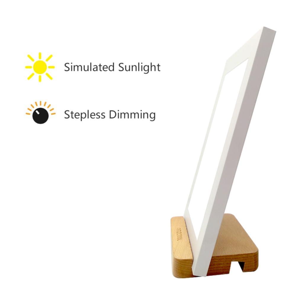 AMZCOOL AMZCOOL Sunlight Table Lamp 10000 Lux Full Spectrum LED Lamp UV-Free Portable Natural Light with Stepless Dimming(White,A5)