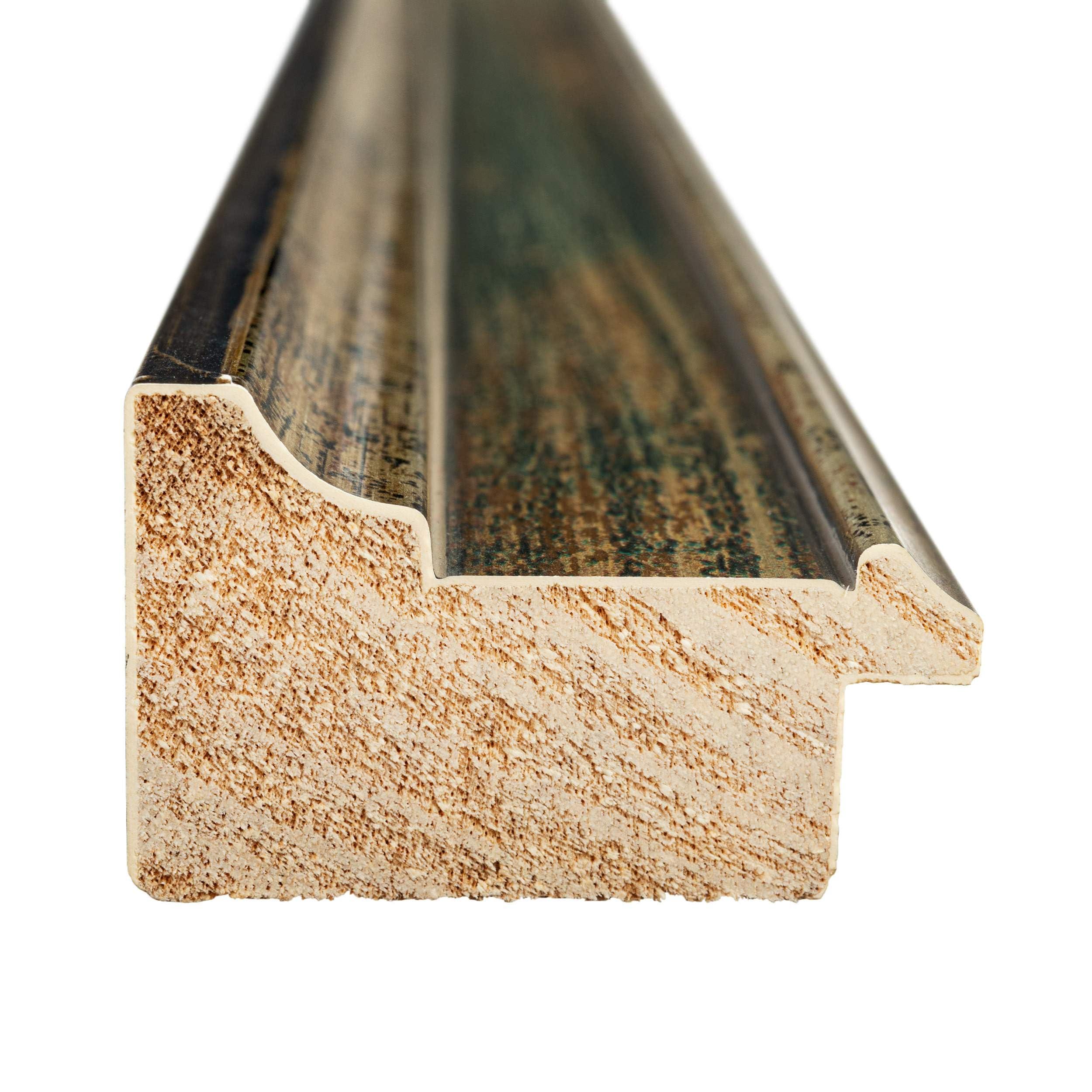 CustomPictureFrames.com 6x12 Frame Tarnished Silver Solid Wood Picture Frame Width 1.5 Inches | Interior Depth 0.5 Inches | Oddone Traditional Photo Frame Complete with UV Acrylic, Foam Board Backing & Hanging Hardware