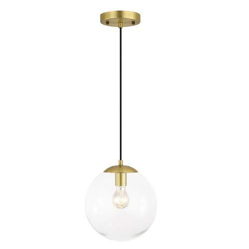Light Society Light Society Zeno Globe Pendant, Clear Glass with Brass Finish, Contemporary Mid Century Modern Style Lighting Fixture (LS-C175-BRS-CLR)