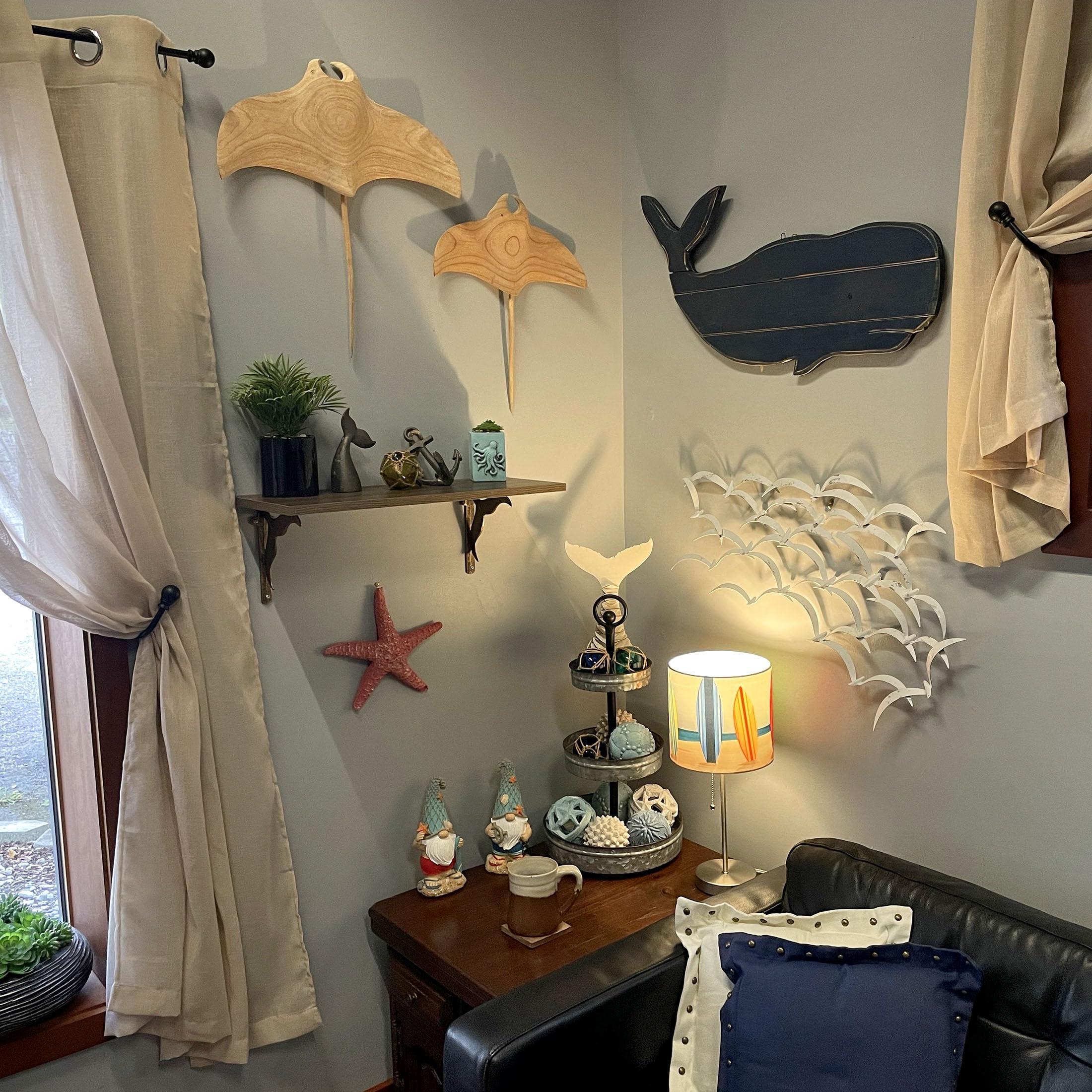 Zeckos Zeckos 18-Inch Stainless Steel Surfboard Table Lamp, a Perfect Beach-Themed Decor Accent with Captivating Beach Surfboard Shade, Ideal for Living Rooms and Bedrooms