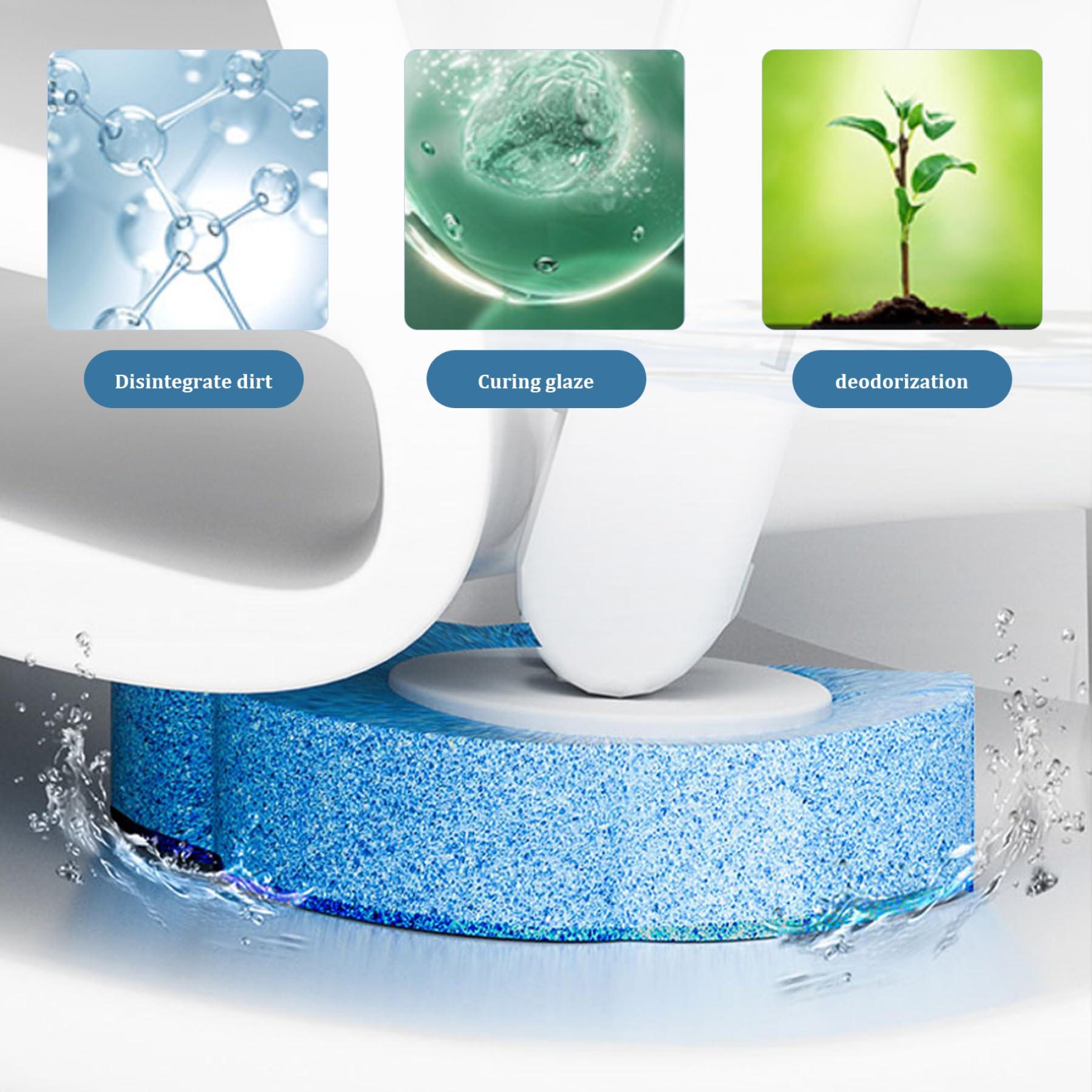 Pesoncarl Disposable Toilet Cleaning System Refills, 36PCS Toilet Brush Heads, Flat-Shape Portable Toilet Brush Replacement for Loo Bathroom, Blue, Toilet Cleaning Brush