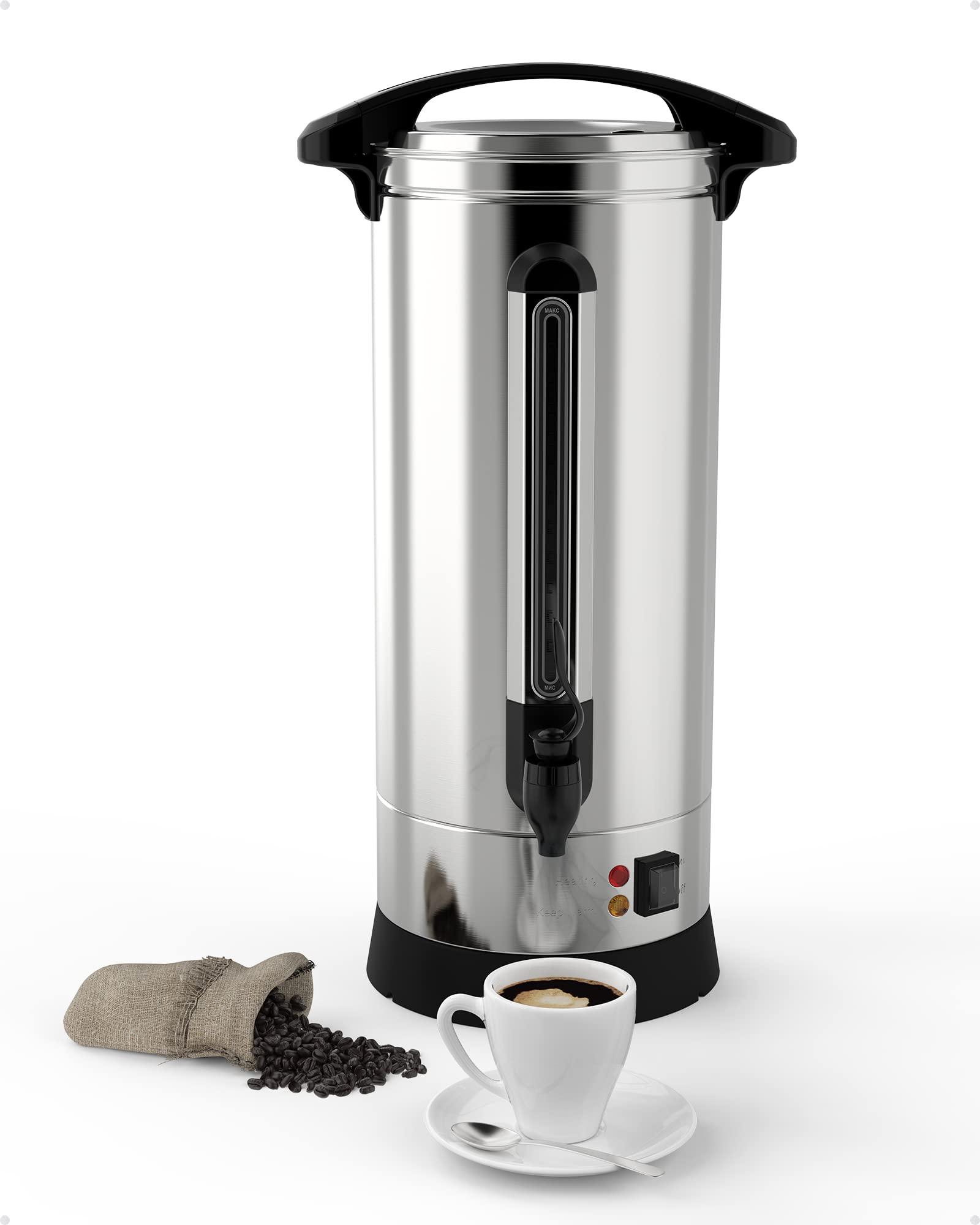GarveeTech Coffee Urn 65 Cup, Dual Layers Stainless Steel Commercial Coffee Maker 10L/2.6 Gal Large Coffee Dispenser, Fast Brewing Electric Hot Water Dispenser With Keep-Warm Mode For Events Catering